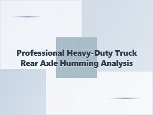 Diagnostic Analysis of Heavy-Duty Truck Rear Axle Humming